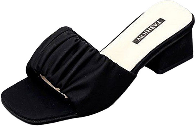 엘쏘 여성용 주름 디테일 미들힐 슬리퍼