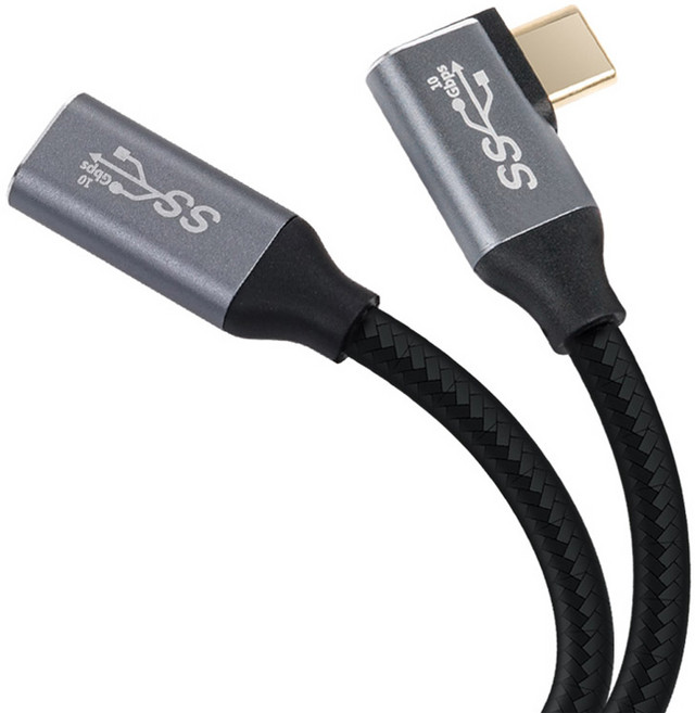 컴스 C타입-C타입 USB 3.1 GEN 2 PD 고속충전 4K 60Hz UHD 10G 데이터 전송 메쉬 꺾임 연장 케이블 JA078, 2m, 1개