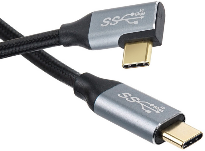 컴스 C타입-C타입 USB 3.1 GEN 2 10Gbps 꺾임 케이블 IH331, 1개