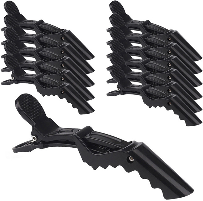 걸핀스 파스텔 헤어클립 미용 집게핀 대형 1520 12p, 12개, 블랙