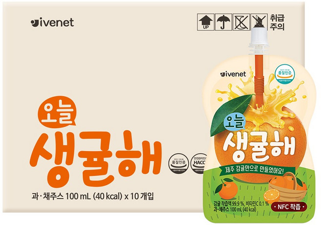 아이배냇 오늘 생귤해 주스, 100ml, 10개