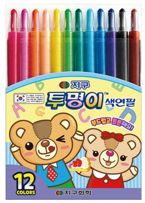 지구화학 투명이 색연필 12종 세트, 12색, 1개