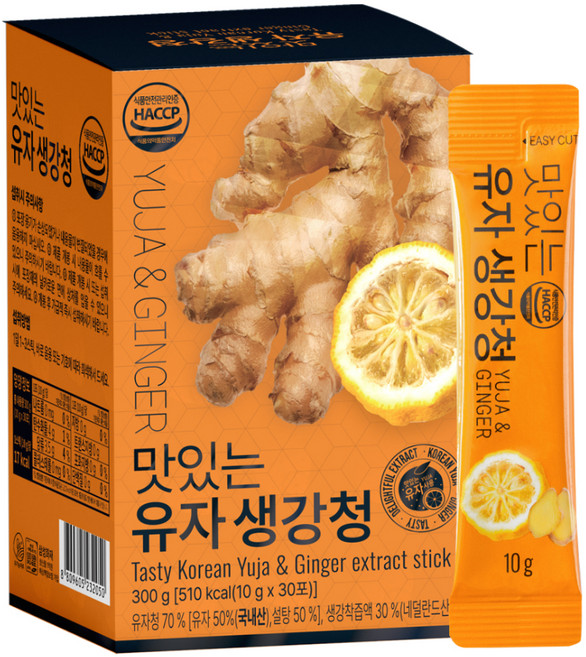 유기농마루 정품 맛있는 유자 생강청 30p, 300g, 1개
