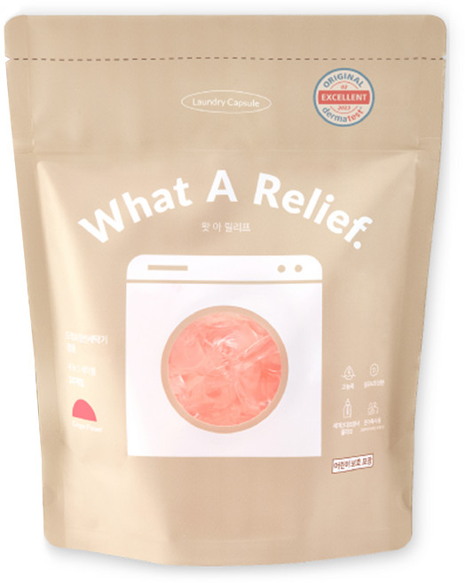 왓아릴리프 올인원 고농축 캡슐 세탁 세제 진저플라워, 1개, 30개입