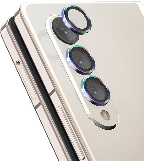 고부기 카메라 메탈링 강화유리 휴대폰 렌즈 액정보호필름 레인보우 세트, 1세트