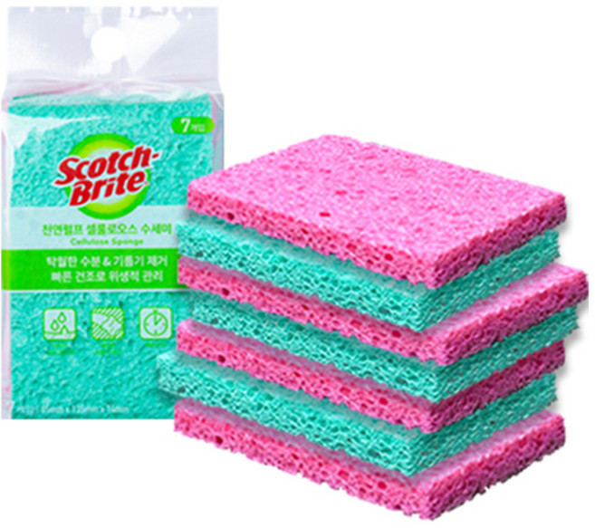 스카치브라이트 3M 셀룰로오스 수세미, 1개, 7개입