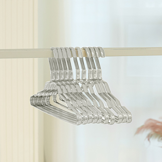 라이크하우스 알루미늄 논슬립 옷걸이 와이드형, 실버, 10개