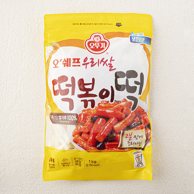 오뚜기 오쉐프 우리쌀 떡볶이떡, 1kg, 1개