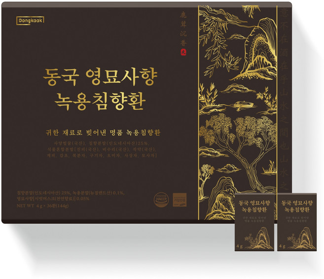 동국헬스케어 영묘사향 녹용침향환 36p, 144g, 1개