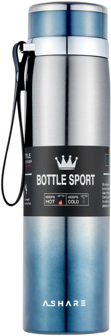 어쉐어 휴대용 보온보냉병, 블루, 1000ml, 1개