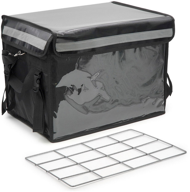 보온보냉 멀티 배달 박스 가방 C125 + 네트망 세트, 블랙