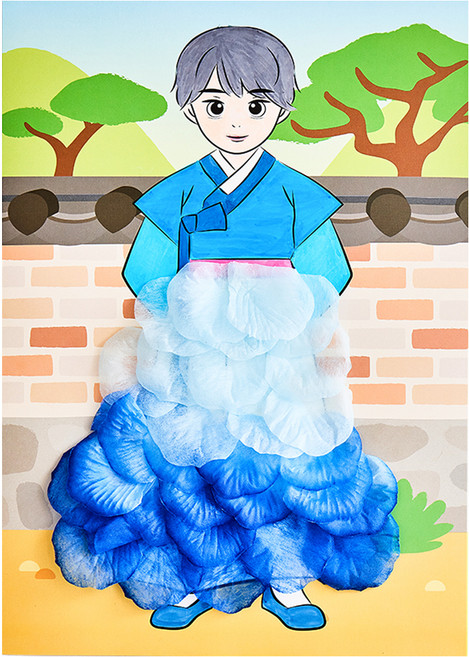 민화샵 꽃잎 붙이기 만들기, 20개, 남아한복 S240090G