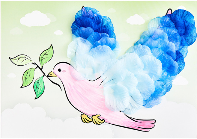 민화샵 꽃잎 붙이기 만들기, 20개, 새 S240090B