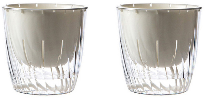 온업 미니 저면관수 화분, 화이트 + 투명, 2개