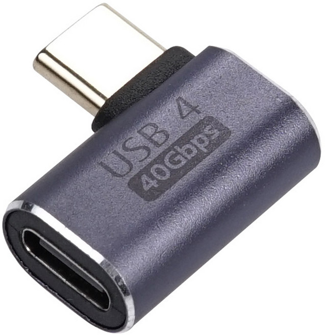 컴스 GEN3 USB 4.0 C타입-C타입 MF 이마커 40Gbps 꺾임 젠더, JA054, 1개