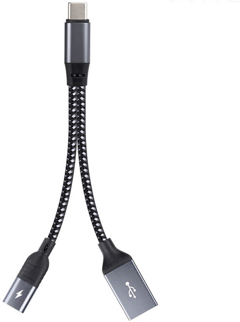 컴스 USB C타입-USB 3.0A 멀티단자 OTG Y형 젠더 케이블 GS821, 15cm, 1개