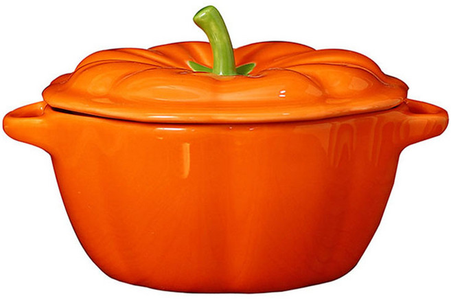 모던지 호박모양 양귀 스프볼 + 뚜껑 세트 가로 16cm x 폭 8.3cm x 높이 9.7cm YJ653, 혼합색상, 1세트