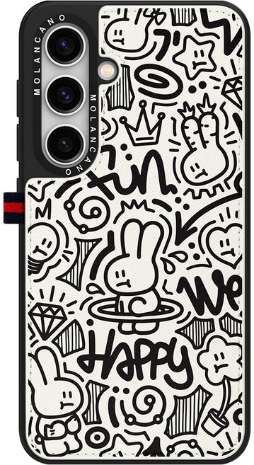 모란카노 시크릿 카드포켓 가죽 라인아트 디자인 휴대폰 케이스