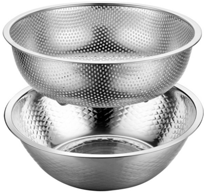 발룬피니 스텐 채반 + 믹싱볼, 1세트