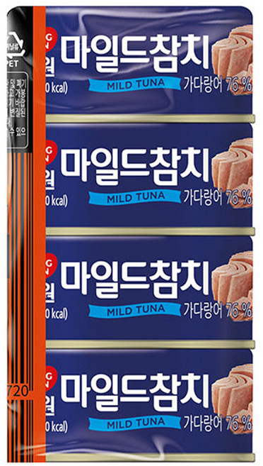 동원참치 마일드 참치, 90g, 4개
