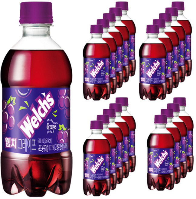 웰치스 소다 그레이프 탄산음료, 300ml, 20개