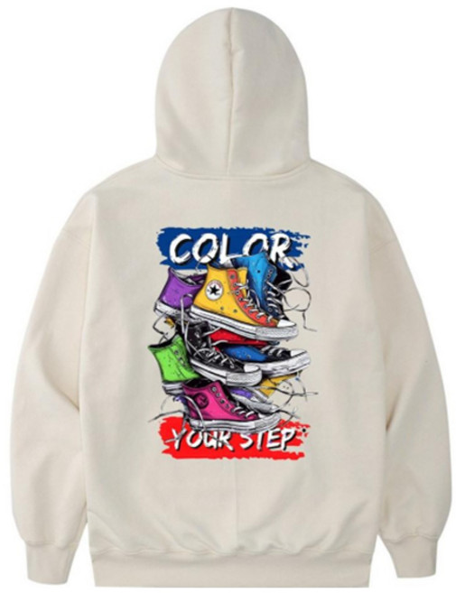 원헌드레드퍼센트 xGOODD4 b컬러스텝 오버핏 헤비 J 후드티