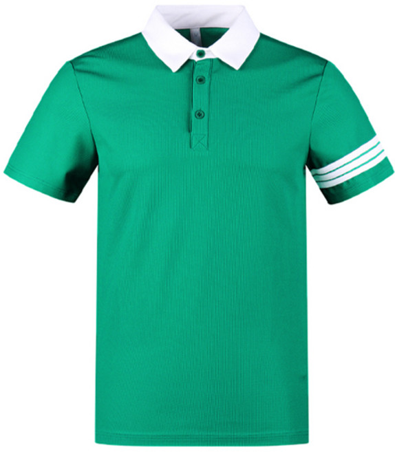 럭스골프 남성용 배색 라인 슬리브 반팔 골프셔츠 LB4M411