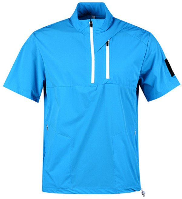 luxgolf 男士半拉鍊拉鍊口袋短袖高爾夫球衫 LB4M405