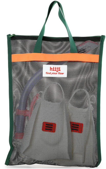 히지 숏핀 다용도 매쉬백, 블랙 + 그린, 1개