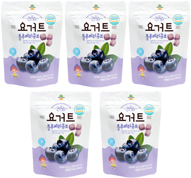 산마을 요거트 블루베리큐브, 5개, 16g, 블루베리향