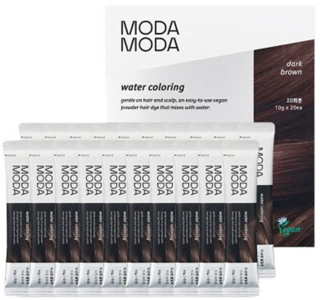 모다모다 더 순한 물염색제 20p, 다크브라운, 1개