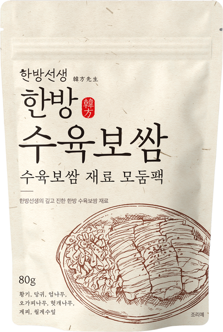 한방선생 수육 보쌈 재료 티백, 80g, 1개