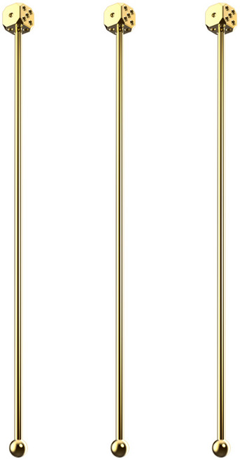 바겐슈타이거 스텐 304 홈 바텐딩 다이스 머들러, 골드, 3개