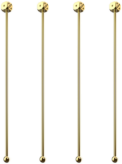 바겐슈타이거 스텐 304 홈 바텐딩 다이스 머들러, 골드, 4개