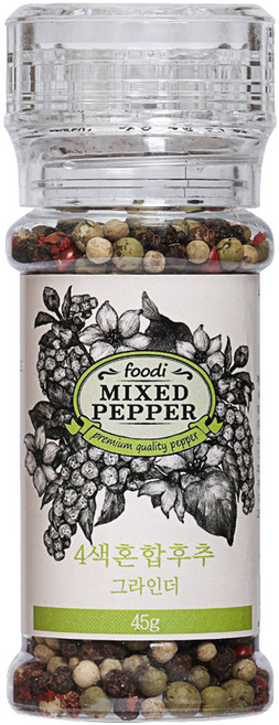 foodi 4색후추 그라인더, 1개, 45g