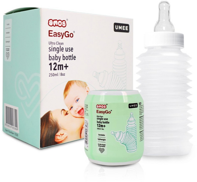 유미 이지고 일회용 젖병 250ml, 민트, 1개