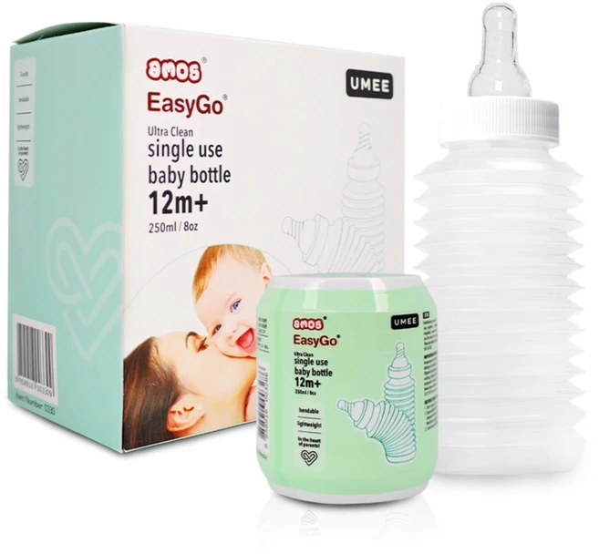유미 이지고 일회용 젖병 250ml, 민트, 1개 - 쿠팡