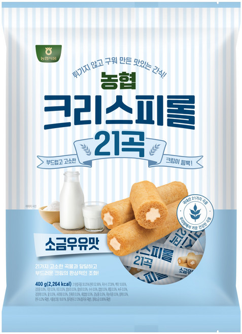 Nonghyupsikpum 21種穀物脆皮捲 牛奶&鹽味, 400g, 1袋