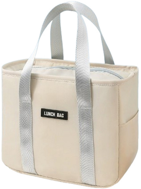 탑피아 심플 보온보냉백, 베이지, 1개