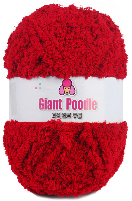 자이언트 푸들 극세사 뜨개실 200g, 18레드, 1개