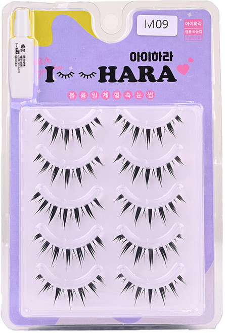 아이하라 쁘띠업 속눈썹 5쌍 + 글루 세트 M09, 1개