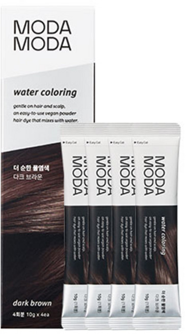 모다모다 더 순한 물염색제 4p, 다크브라운, 1개