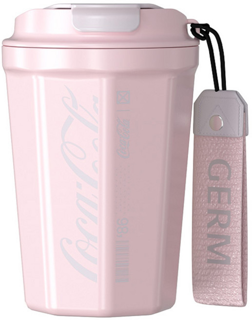 점 코카콜라 옥타곤 진공 텀블러, 핑크, 390ml, 1개