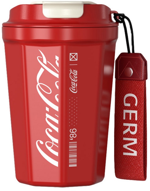 점 코카콜라 옥타곤 진공 텀블러, 레드, 390ml, 1개