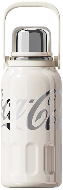 점 코카콜라 트래블 핸들 진공 보틀 + 컵 세트, 화이트, 1.2L, 1세트