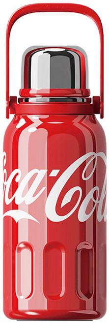점 코카콜라 트래블 핸들 진공 보틀 + 컵 세트, 레드, 1.2L, 1세트