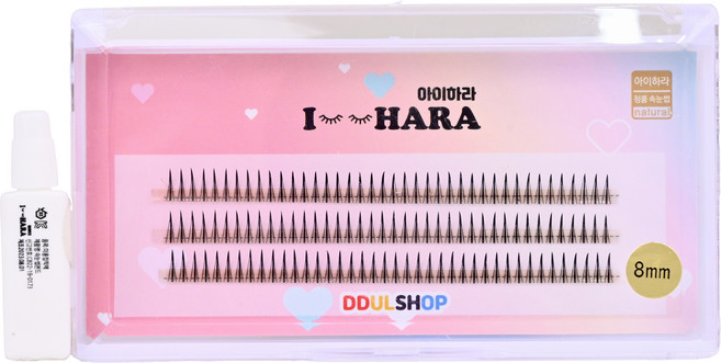 아이하라 또렷한 A컷 속눈썹 8mm + 글루 세트, 1개, 블랙
