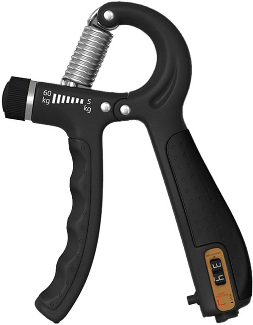 루아즈 손목 전완근 강도조절 악력기 카운트형, 블랙, 1개