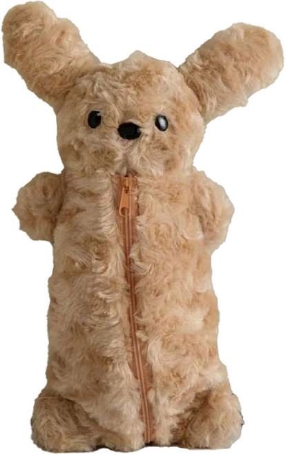 아트조이 여기눕개 강아지 필통, 브라운, 1개