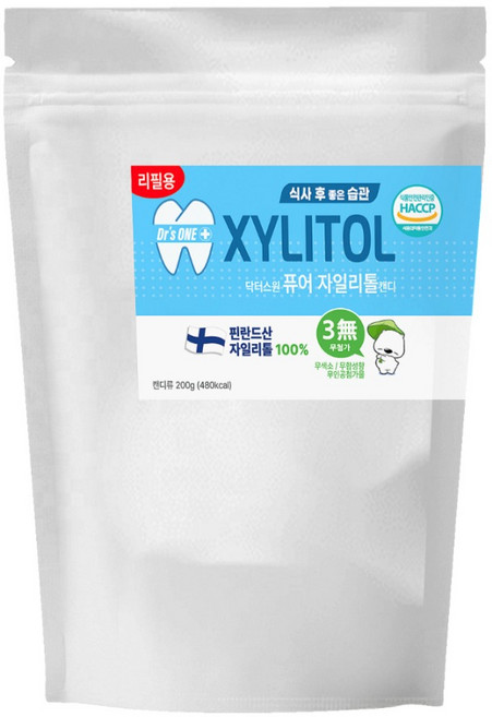 닥터스원 퓨어 자일리톨 핀란드산 100% 리필용, 1개, 200g